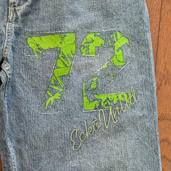 Y2K Baggy Ecko 'Natural High' Embroidered Jeans - Size 37x31 - Picture 3 of 7
